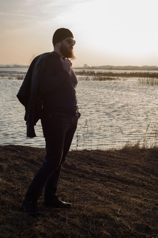 beard, male, water, lake, wind, cold, calm Ирландское настроение фото превью
