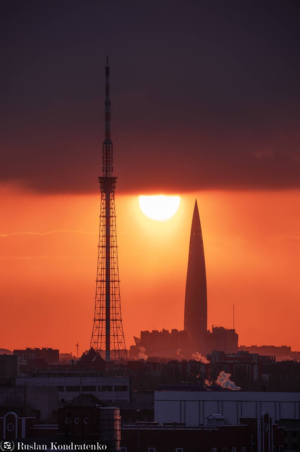 санкт-петербург, закат, лахта-центр, лахта, небоскреб, прострел, телевышка, телебашня, Кондратенко Руслан