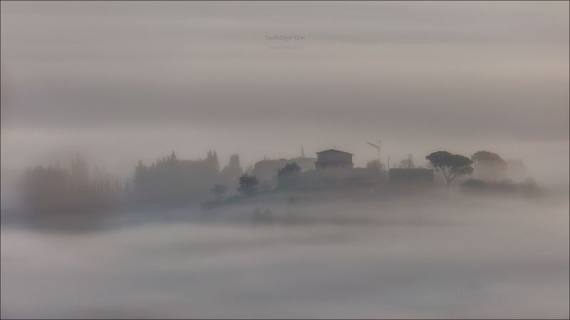 italy,san quirico d\\\\\\\'orcia,italia,италия,тоскана,pienza,toscana,осень,tuscany,belvedere,тени,naturea,rural,fog Силуэты фото превью