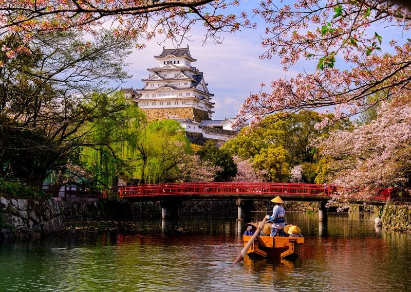 замок, химедзи, япония, сакура, пейзаж Замок Химедзи, Япония. фото превью