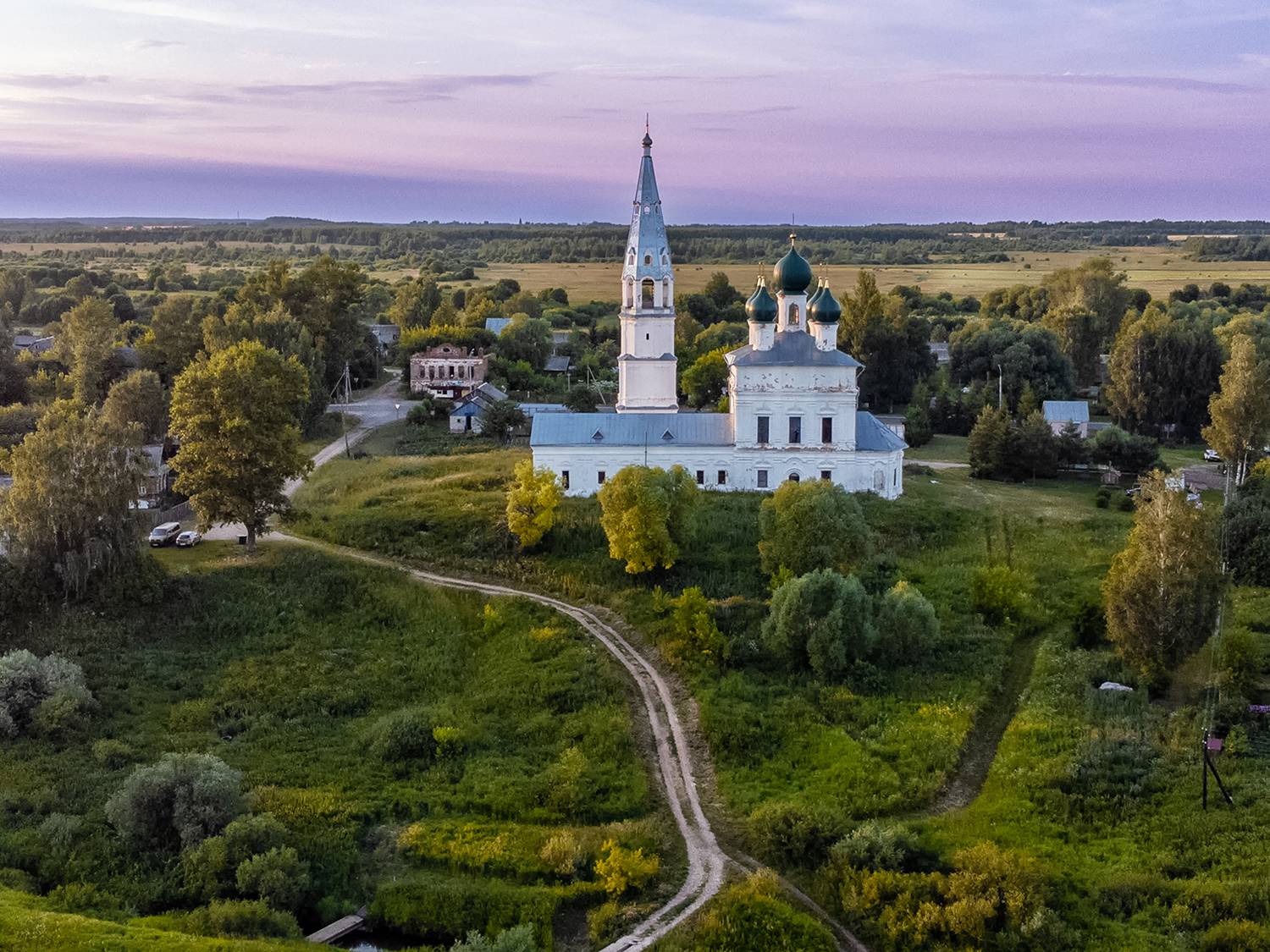 Россия, Осенево, церковь, дрон, Лариса Дука