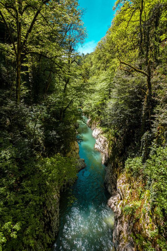 outdoors, green, summer, nature, three, canyon, water, russia, day, forest Каньон фото превью