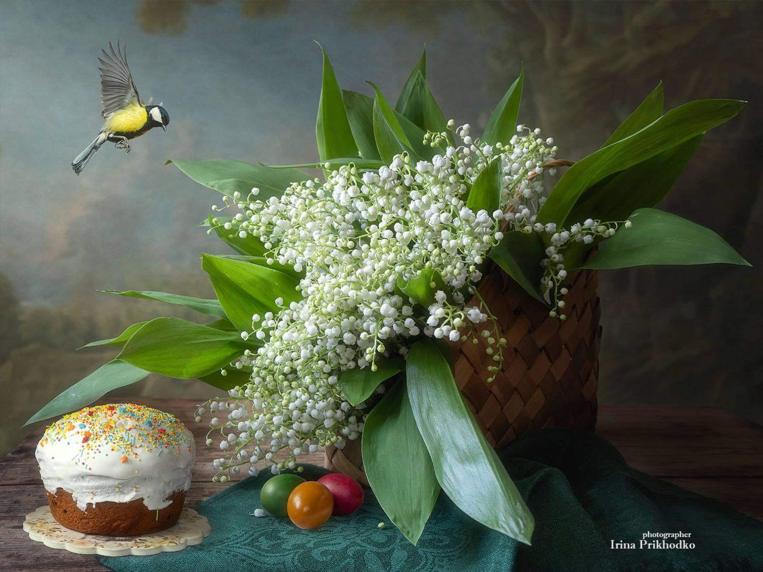 натюрморт, праздник, цветы, ландыши, Пасха, Приходько Ирина