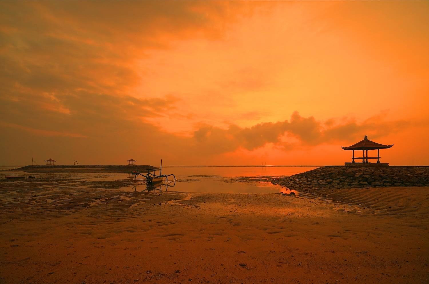 sunrise, sunrise, shore, sea, ocean, sky, horizon, boat, color, light, reflection, landscape, nature, morning, bright,  Сергей Андреевич