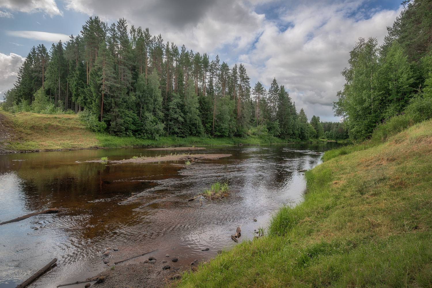 Карелия, речка, бор, сосны, лес, камни, Сергей Аникин
