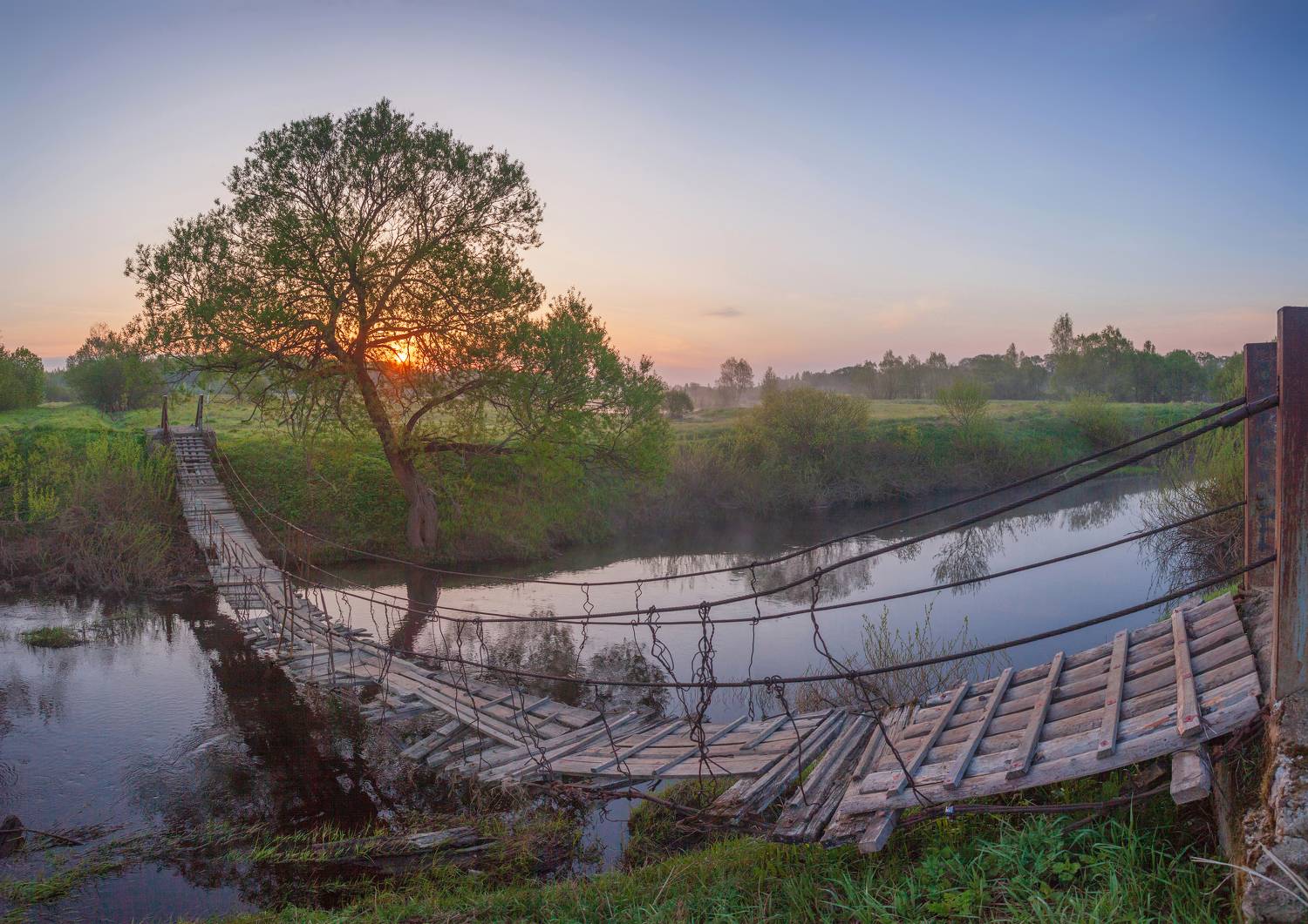рассвет , река, мостик, Свистков Александр