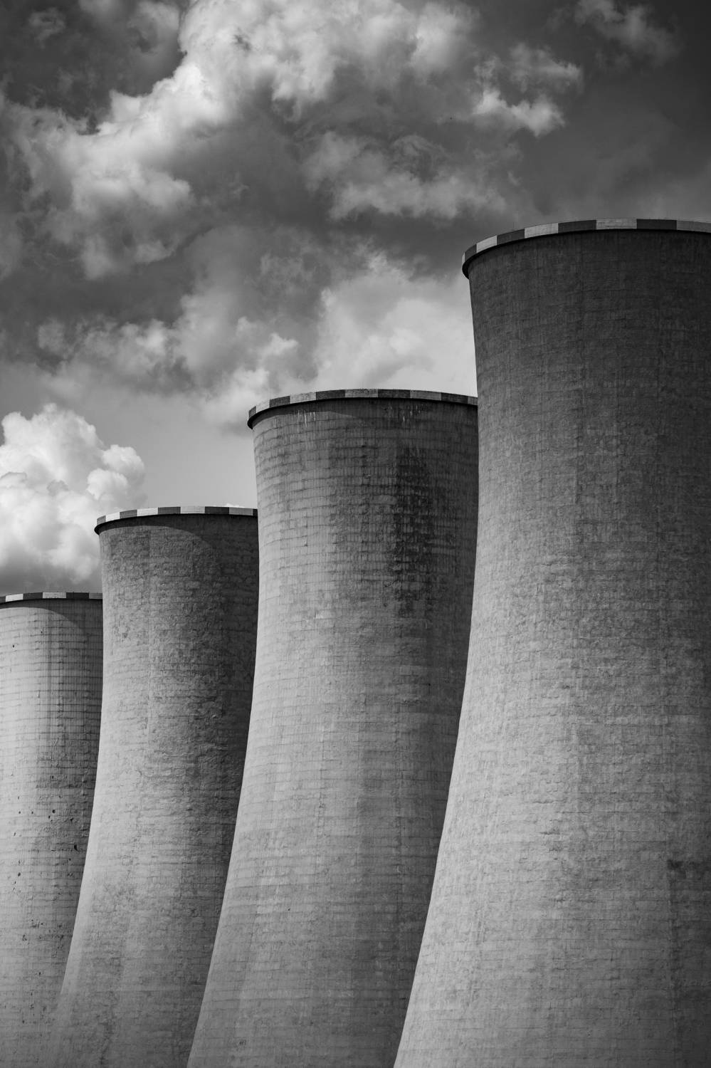 Vertical, Industry, Electricity, Factory, Smoke, Cooling, Tower, Black&white, Powerstation, Czech-Republic, Damian Cyfka