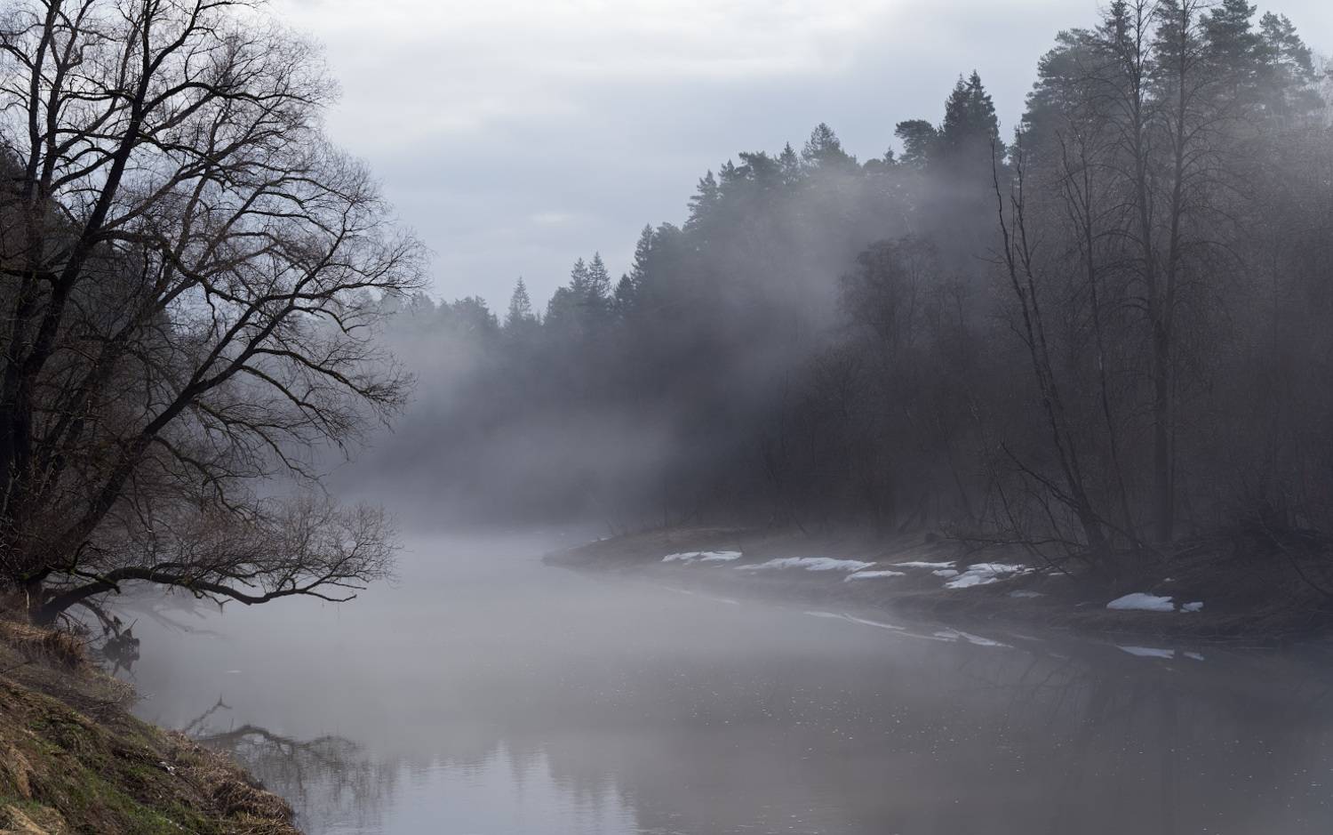 москва-река, рассвет, туман, Александр Смолкин