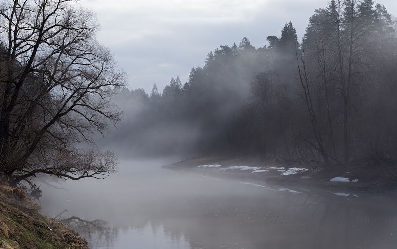 москва-река, рассвет, туман Рассвет на Москве фото превью