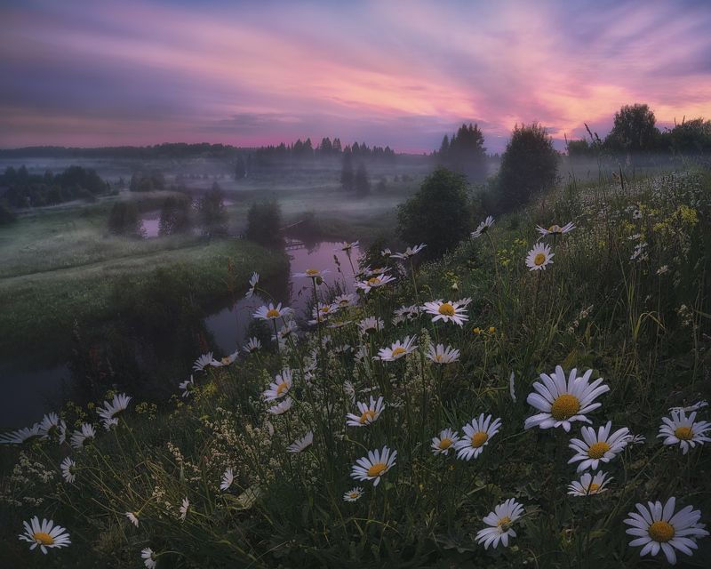 Вечерние сумерки после дождя фото превью