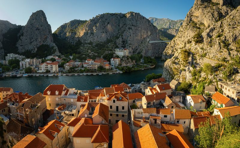 cityscape,landscape,omis,croatia,panorama,panoramic,mountains, Cityscape of Omis / Croatia фото превью