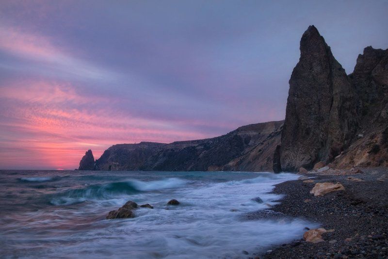 Фиолентовый закат фото превью