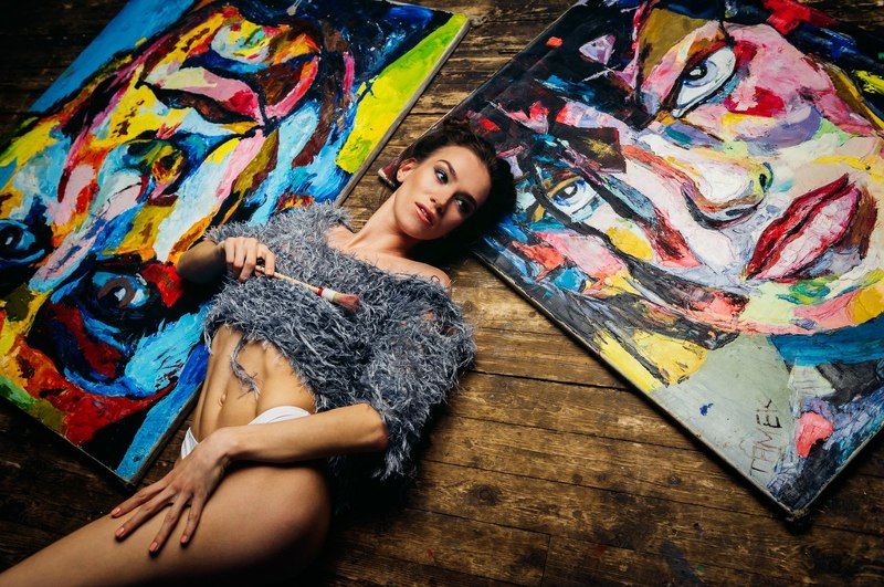 art, art photo, beautiful, beauty, body, color, emotion, girl, light, model, people, portrait, studio Painter фото превью