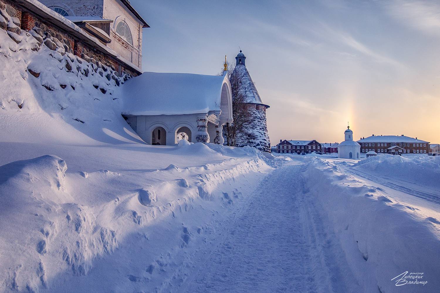 соловки, соловецкий монастырь, поселок соловецкий, зима, Липецких Владимир