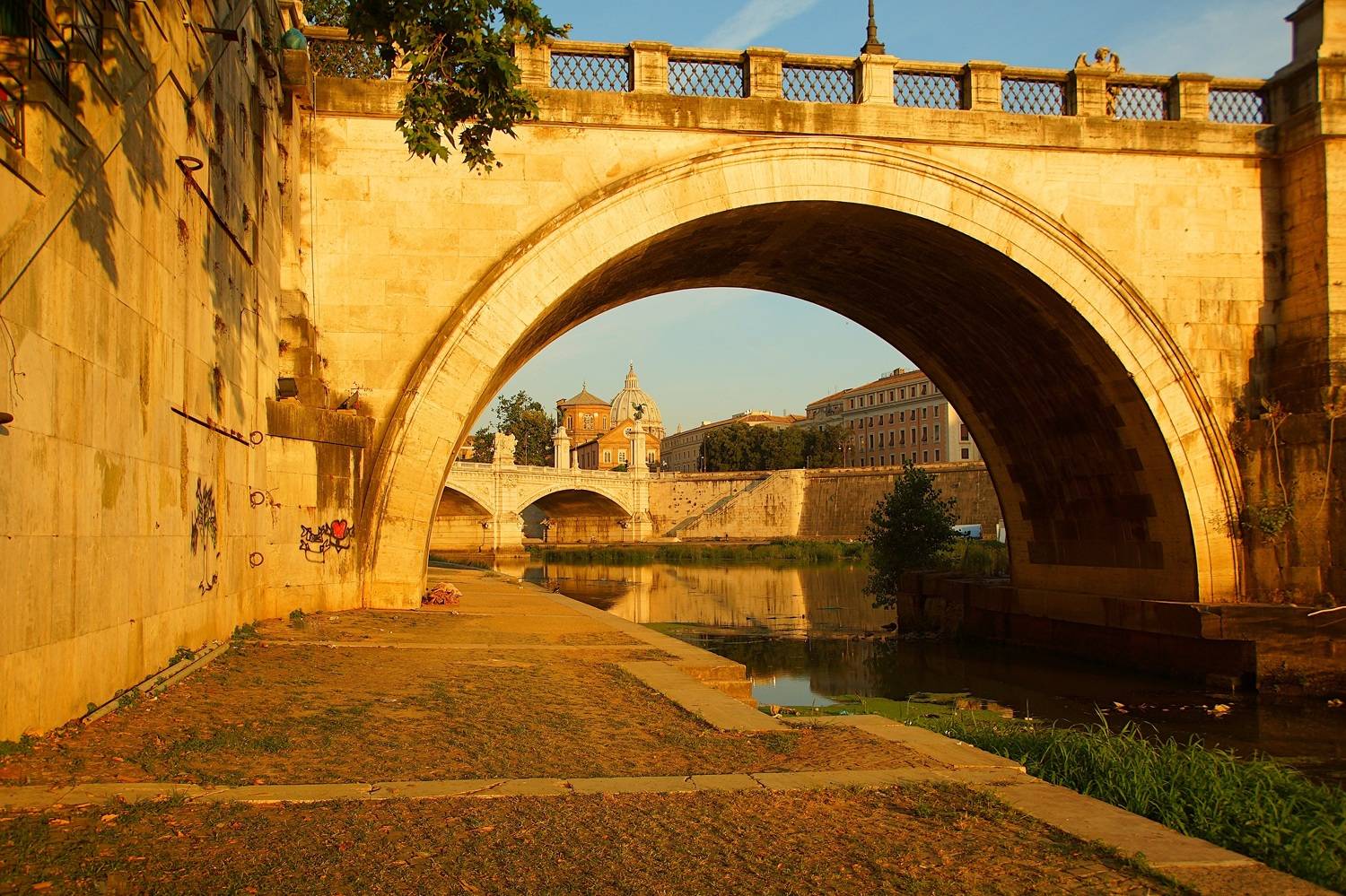 morning, summer, sun, light, bridge, city, architecture, italy, vatican, rome,  Сергей Андреевич