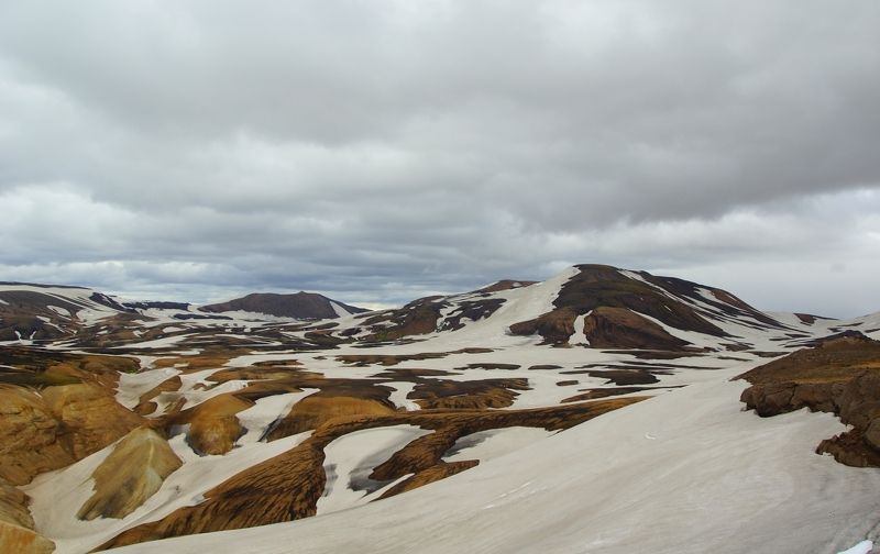 mountain, snow, hike, landscape, sky, color, hill, trekking, nature, Landmannalaugar фото превью