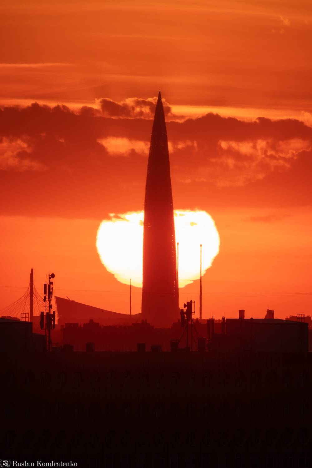 санкт-петербург, закат, прострел, лахта-центр, лахта, Кондратенко Руслан