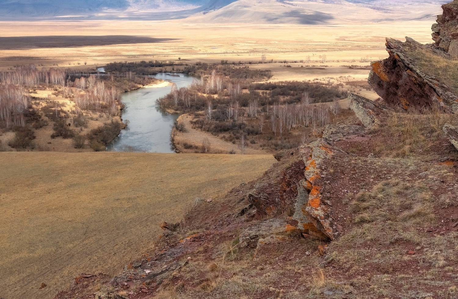 хакасия, долина онло, река белый июс, весна, останцы, Фомина Марина