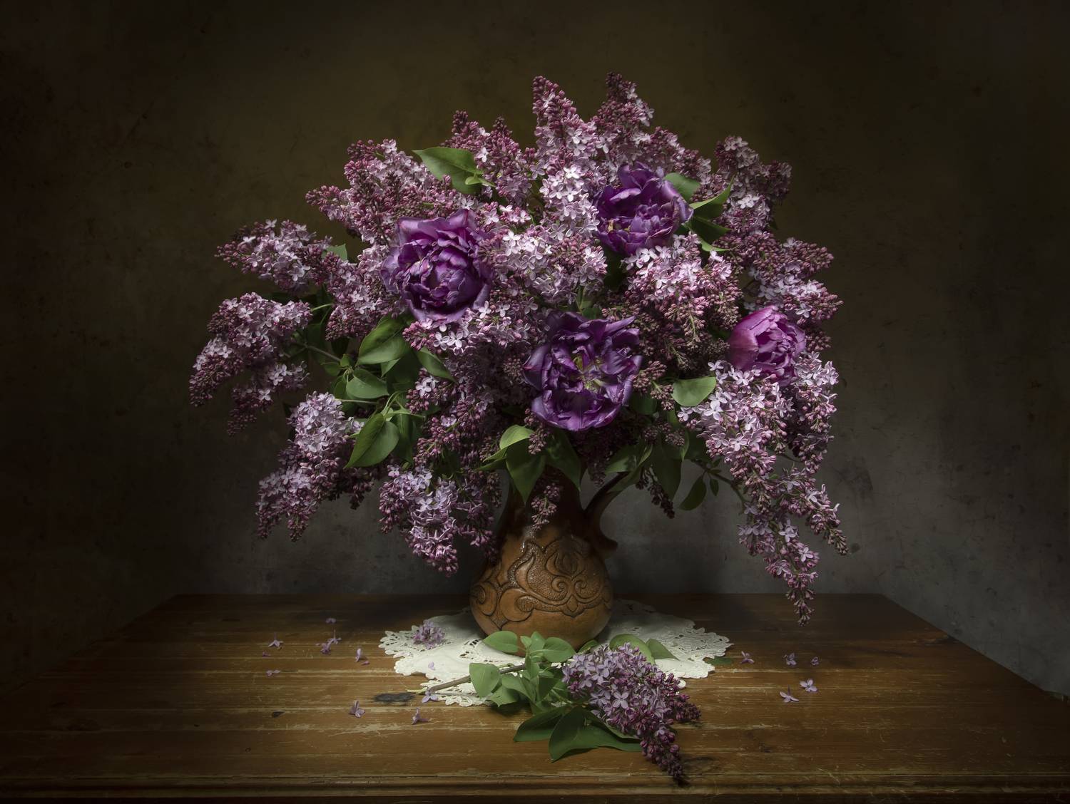 натюрморт, сирень, тюльпаны, Tatyana Fedenkova