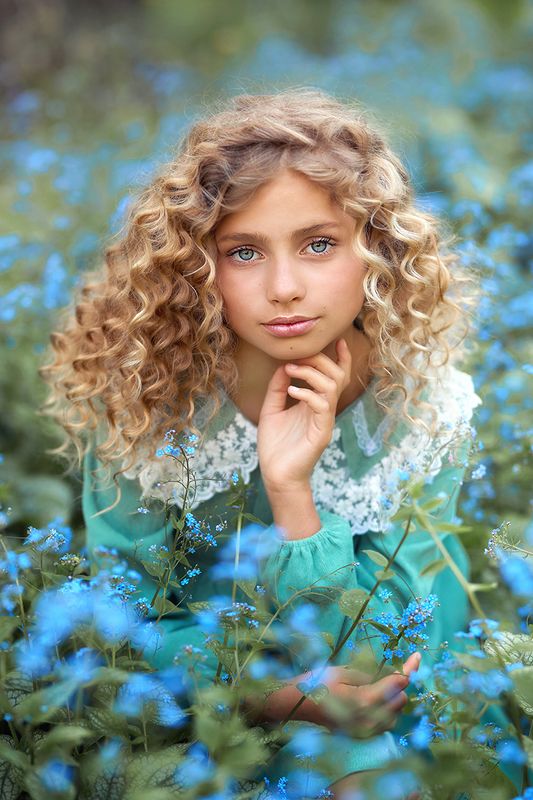 портрет, детский портрет модель, девочка Незабудка фото превью