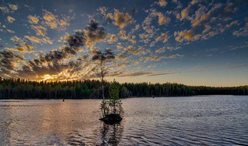 Беломорканал. Боровецкий бьеф. Закат.