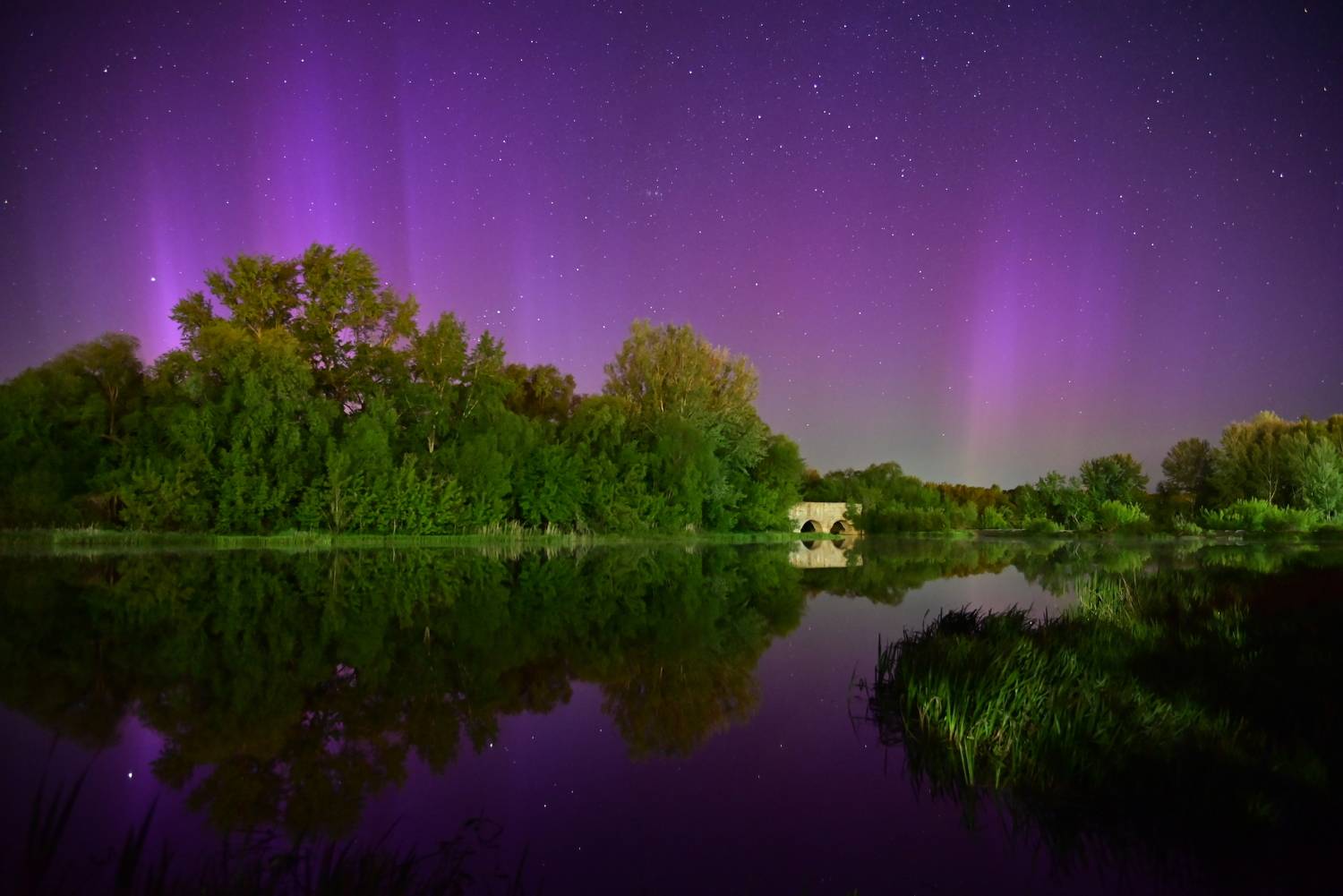 nikon никон Z5 nature весна фотография красота фото world северное сияние aurora полярное astronomy астрономия река небо звезды огни river sky lights moon луна месяц май may, Сергей Немцев