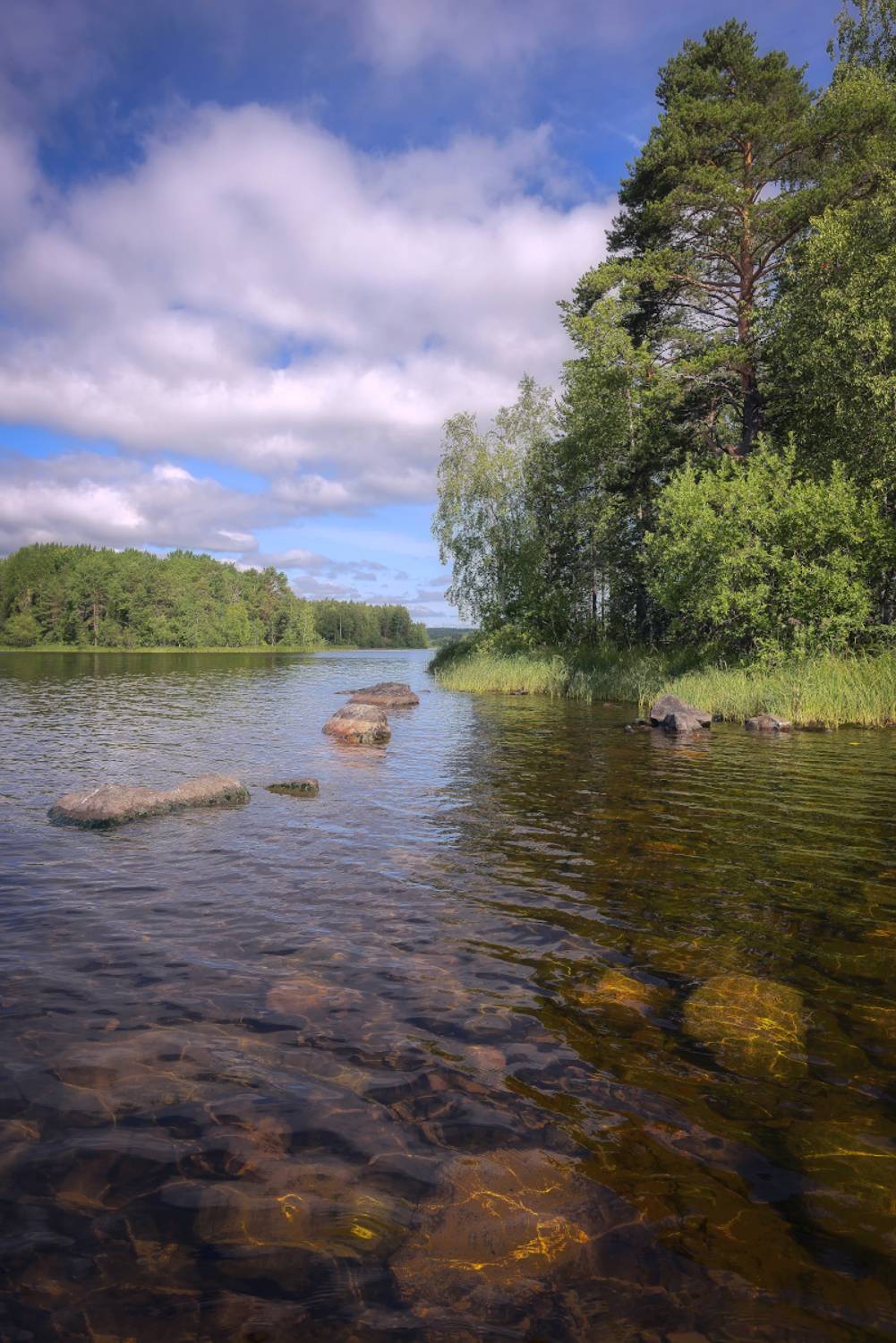 камни, озеро, карелия, лето, Сергей Аникин