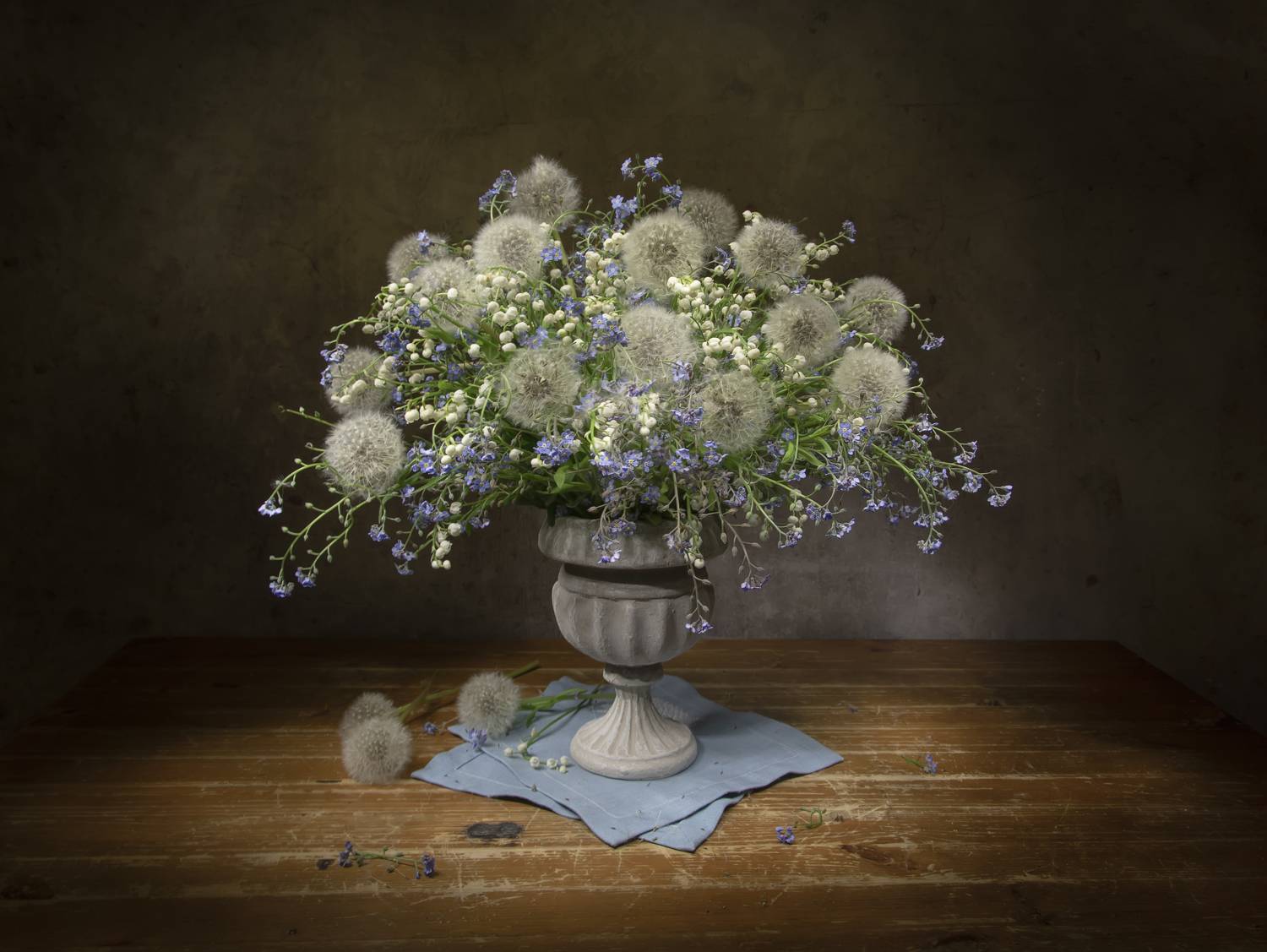 натюрморт, ландыши, незабудки, одуванчики, Tatyana Fedenkova