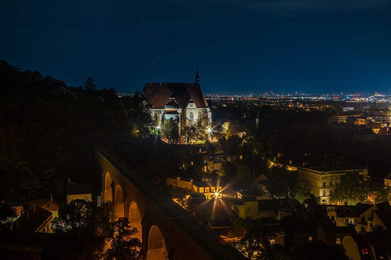 #night #cathedral #landscape #cityscape #city #aquaduct #lights St. Othmar cathedral фото превью