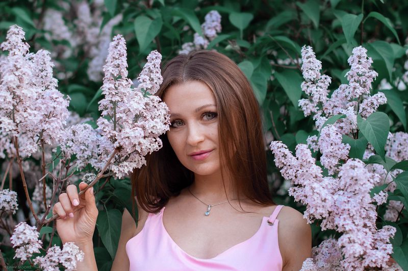 girl, portrait, women, cute, lilac, spring, portraits Kristina фото превью