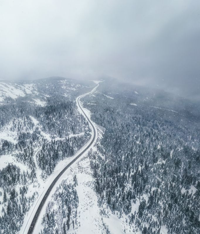 Ергаки, парк, дорога, зима, снег Природный Парк Ергаки фото превью