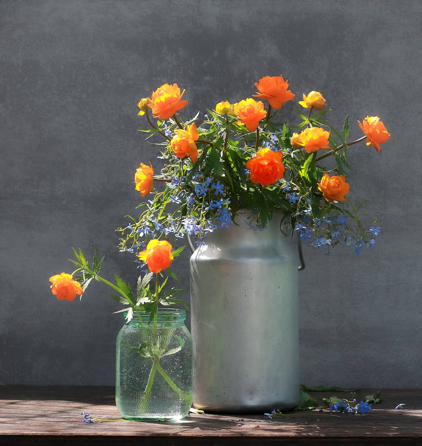 натюрморт, фотонатюрморт, still life, stillifefoto, художественное фото, фотохудожник, лето, цветы, весна, цветочный натюрморт, букет, огоньки, жарки, купава, наталья казанцева, незабудки, Наталья Казанцева