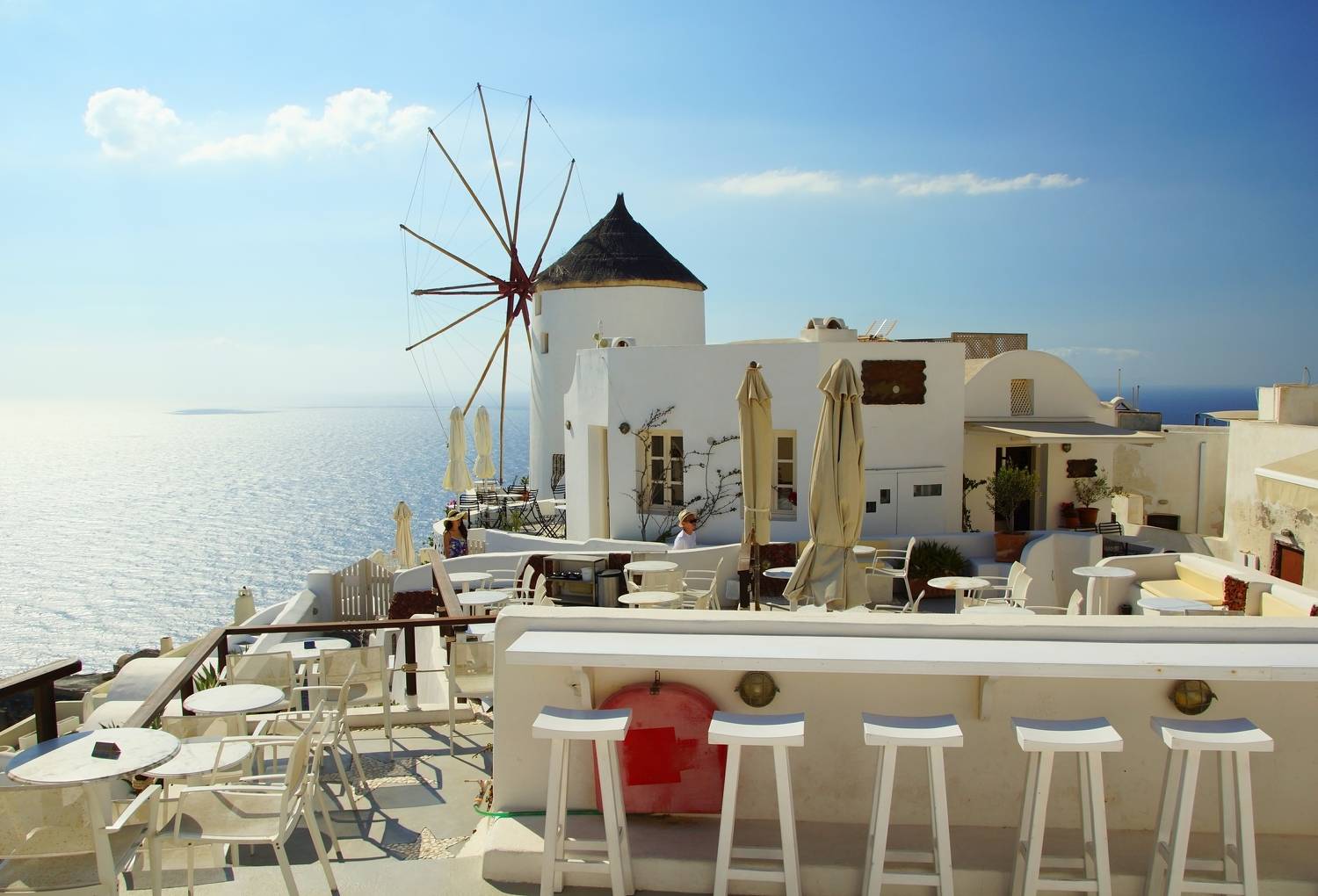 morning, city, mill, island, sea, sky, horizon, light, white,  Сергей Андреевич