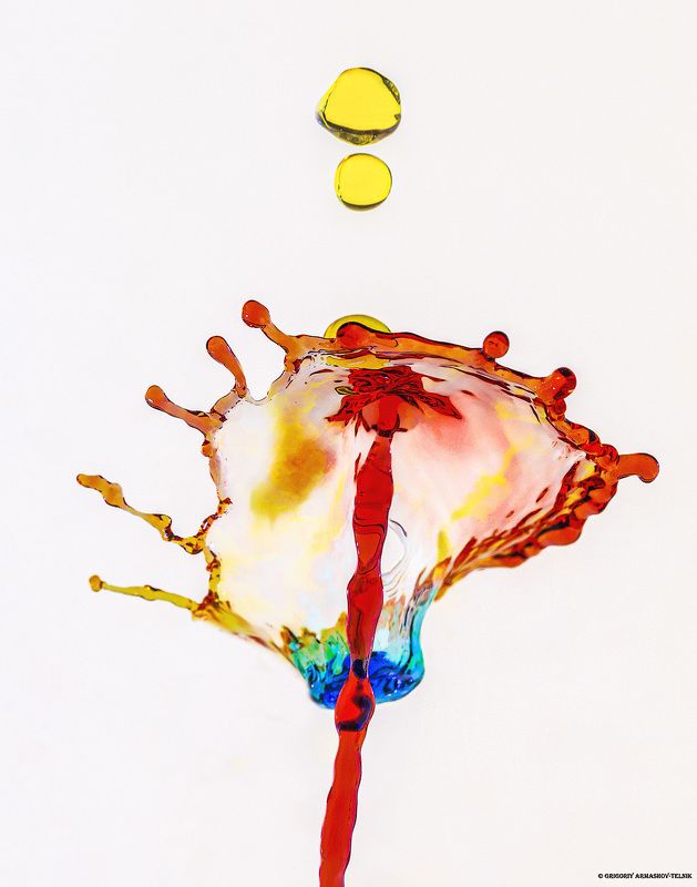 drops, water, macro, liquid, colors Drops фото превью