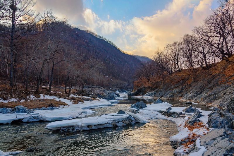 весна, вечер, ррудная Мартовский вечер фото превью