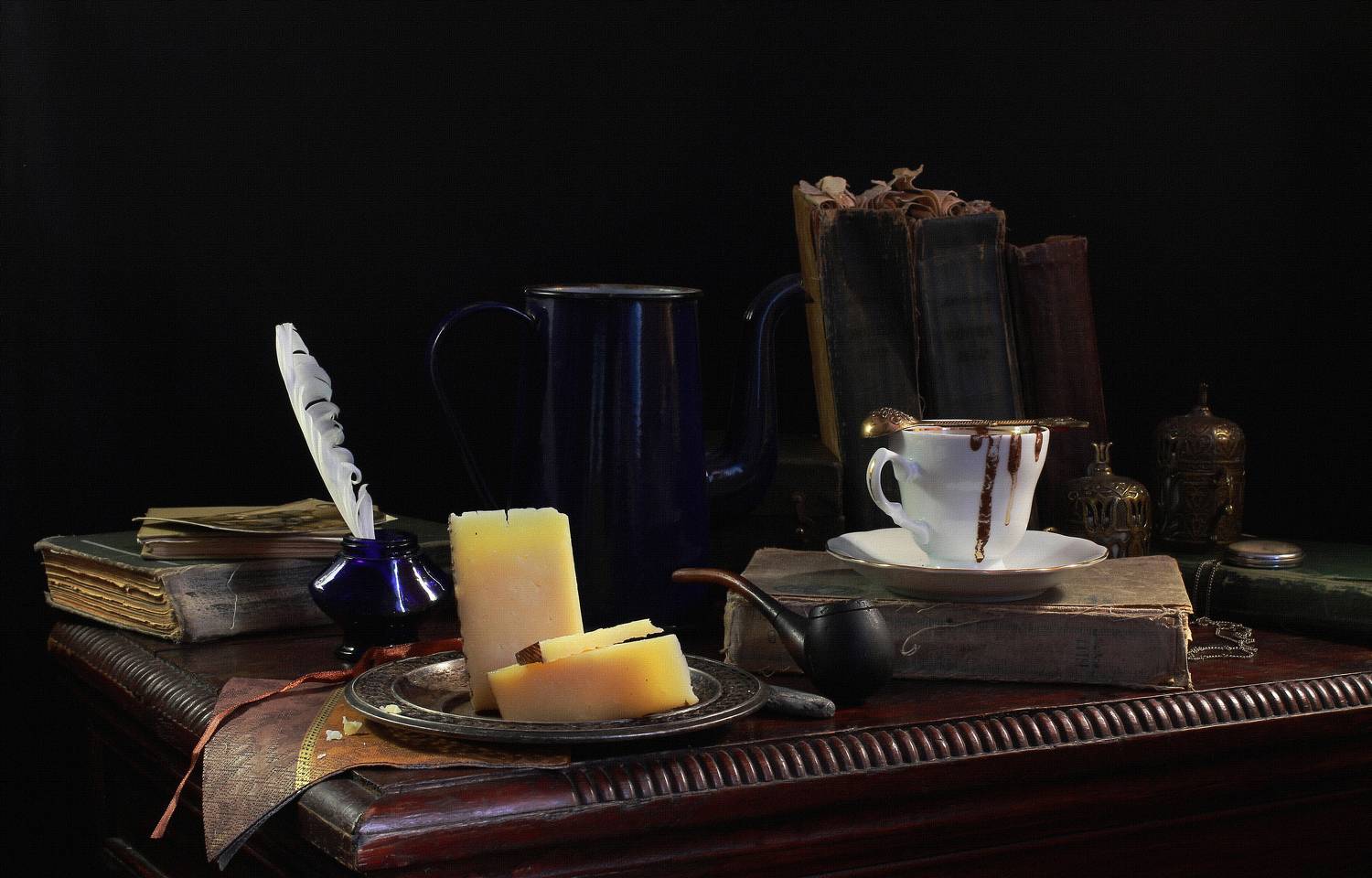 натюрморт, фотонатюрморт, still life, stillifefoto, художественное фото, фотохудожник, кофе, наталья казанцева, часы, сыр, книги,, Наталья Казанцева