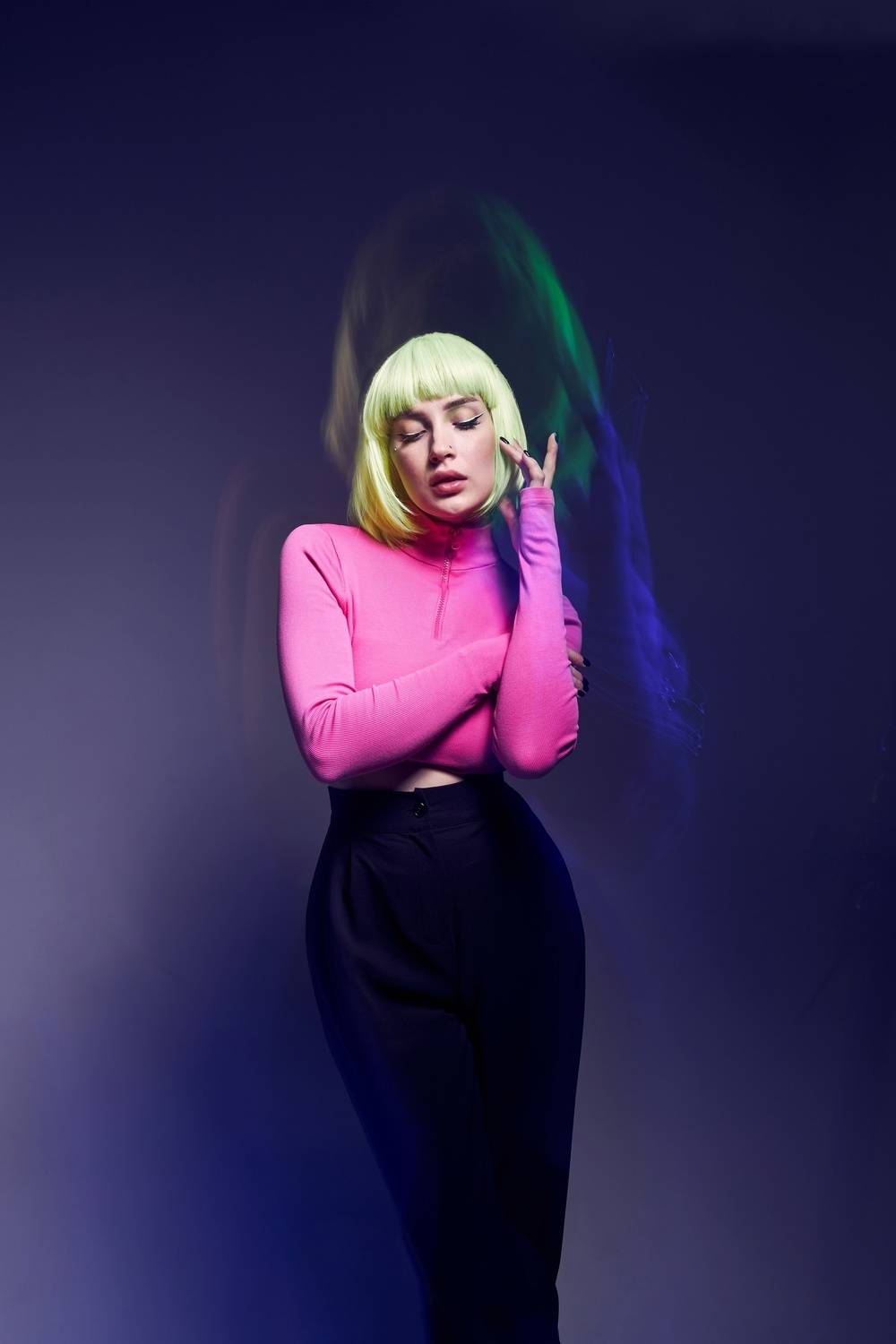 девушка, розовый, тень, силуэт, мульти экспозиция, , Дарья Комарова