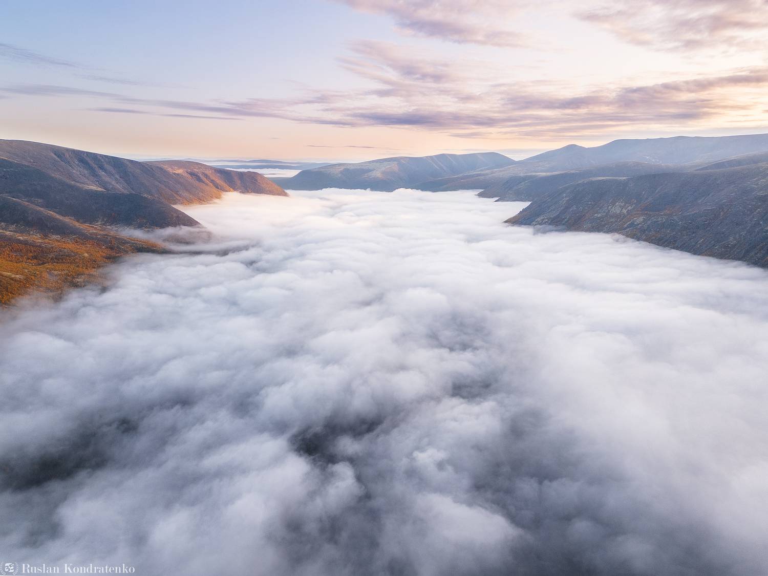 хибины, осень, кольский полуостров, горы, кольский, полигональные озера, кунийок, туман, Кондратенко Руслан
