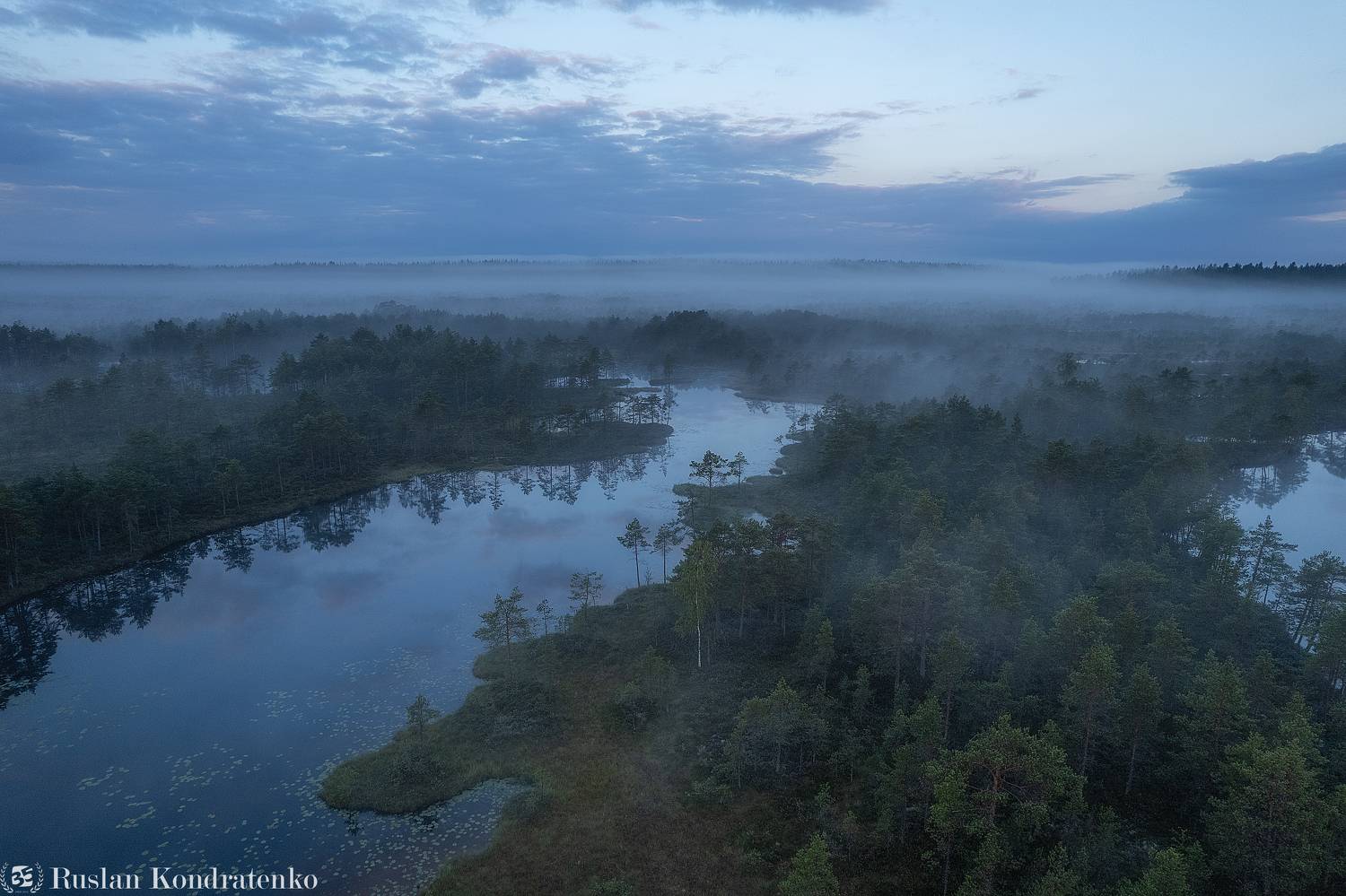 ленинградская область, озеро, рассвет, закат, рыбачье озеро, аэрофото, аэрофотография, туман, Кондратенко Руслан
