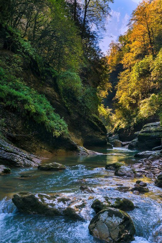 Гуамка, Гуамское ущелье, Курджипс, Мезмай, Природа, Река Курджипс и Гуамское ущелье фото превью