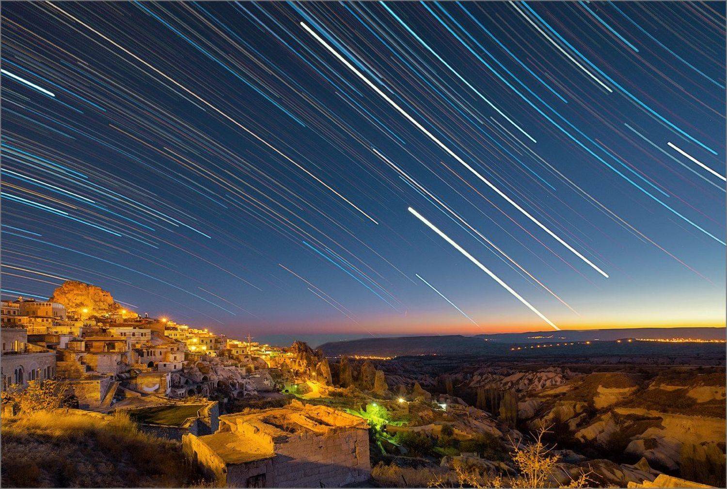 turkey, uchisar, night, track, stars,, Elena Petrova