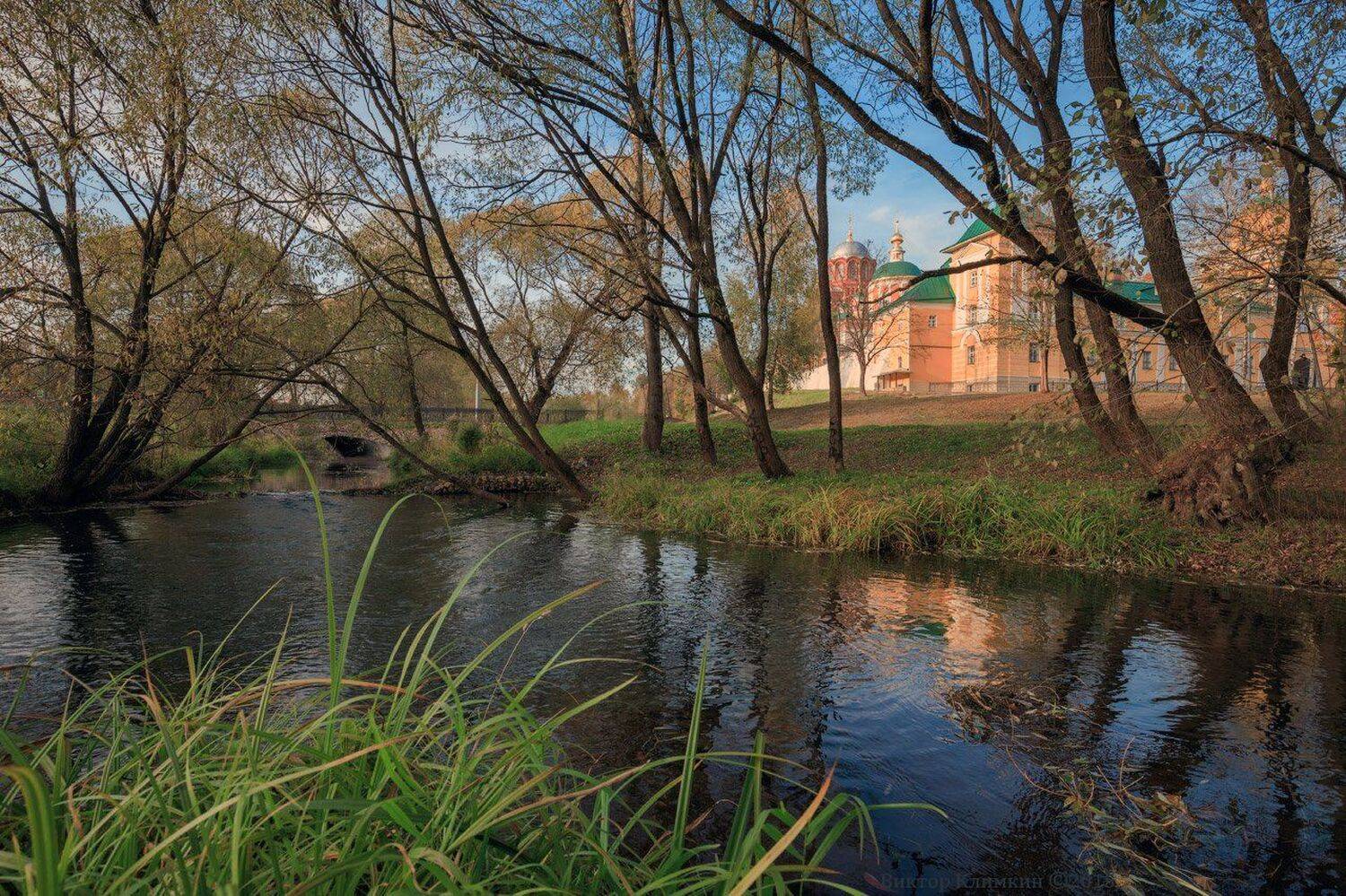 Женский монастырь, Осень, Отражения, Пажа, Покровский Хотьков монастырь, Река, Хотьково, Виктор Климкин