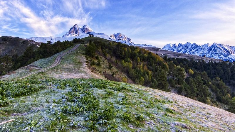 гора ,рассвет,холодно. Ушба-суровая гора грузинской Сванетии. фото превью