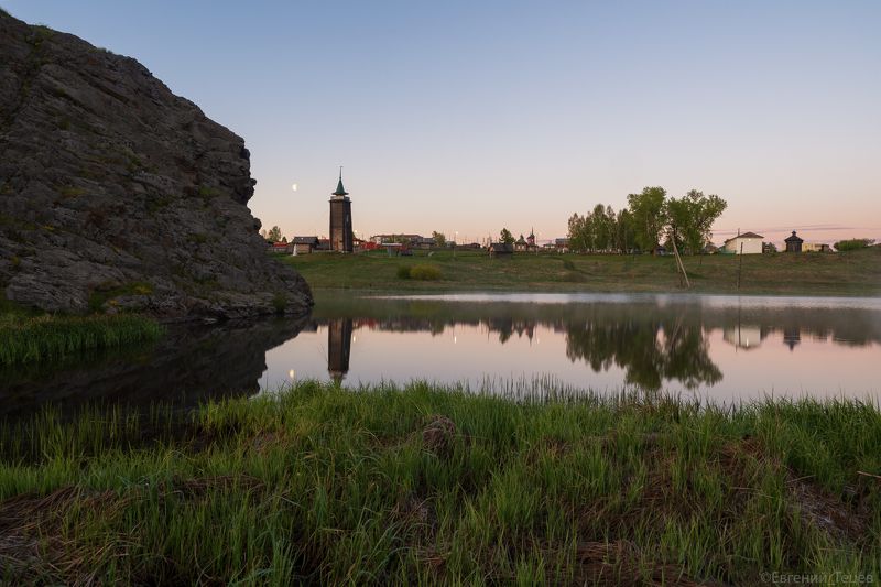 урал, деревня, река, утро, рассвет Ранним утром фото превью