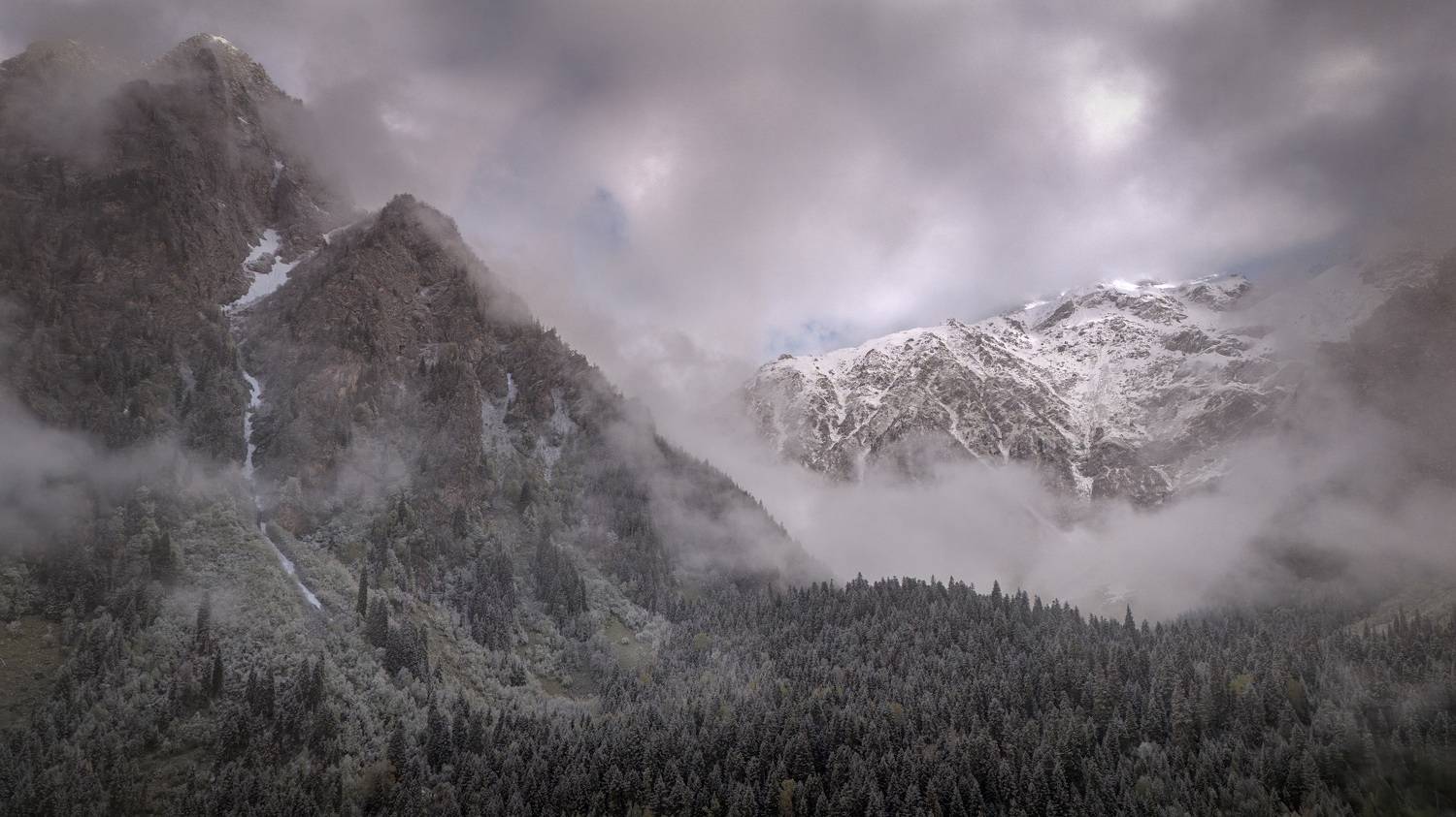 svaneti, mountain, morning, frost, clouds, sky, rocks, high, nature, landscape, scenery, travel, outdoors, georgia, sakartvelo, chizh, Чиж Андрей