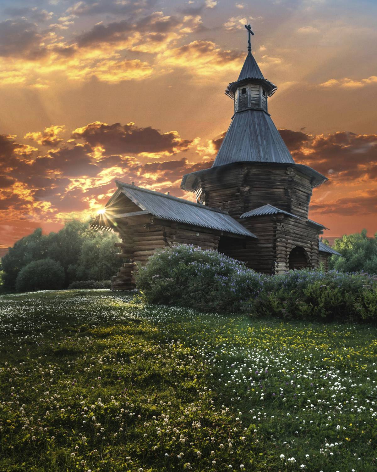 Коломенское, Москва, парк, музей, деревянного, зодчества, закат, пейзаж,, Ашот Григорян