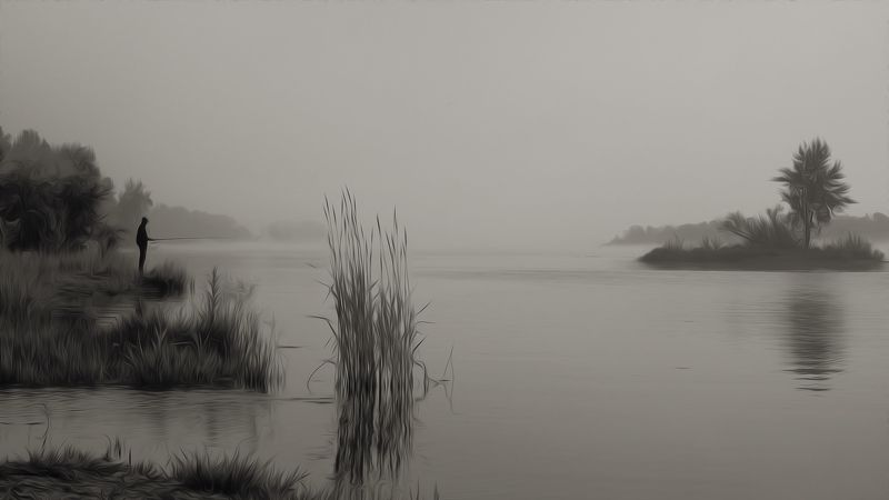 Человек и Река. фото превью