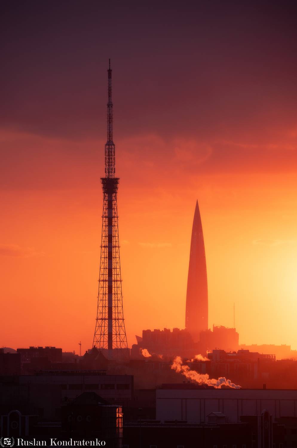 санкт-петербург, закат, лахта-центр, лахта, небоскреб, прострел, телевышка, телебашня, Кондратенко Руслан