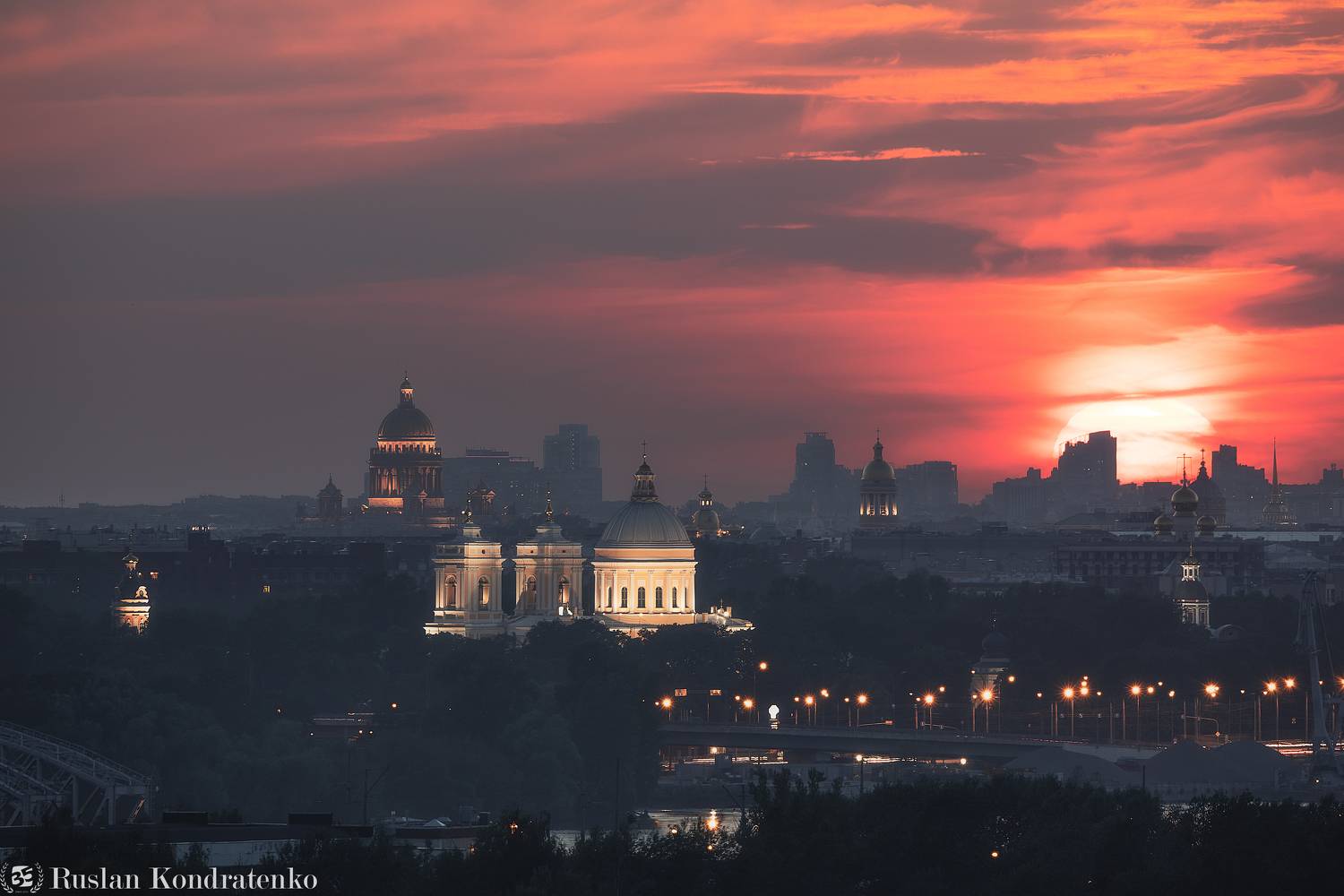 санкт-петербург, исаакиевский собор, александро-невская лавра, закат, рассвет, прострел, time blending, композитная фотография, Кондратенко Руслан