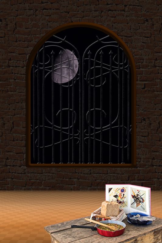 black, collage, color, colors, concept, conceptual, digital, digital art, editing, moon, photo collage, photography, still life, supper, Ужин готов (В ожидании Василия) фото превью